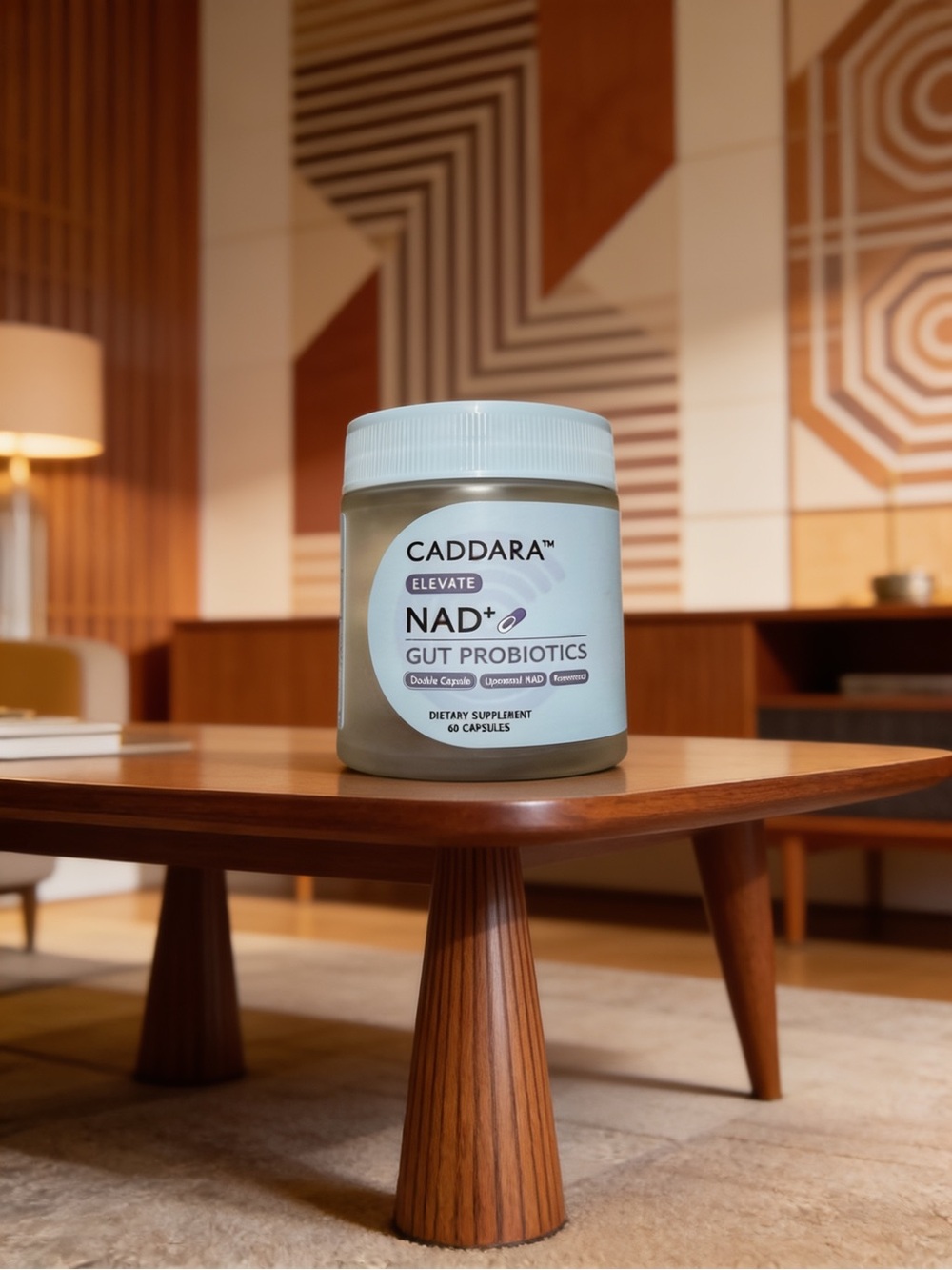 CADDARA Elevate NAD+ + Probiotic Digestive Support Capsules 60 Count